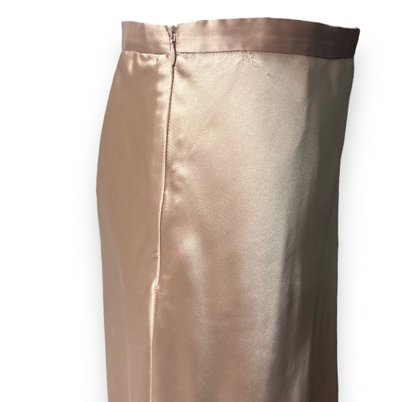 COMMONSENSE High Waisted Satin Midi Skirt Apricot - Picture 4 of 11